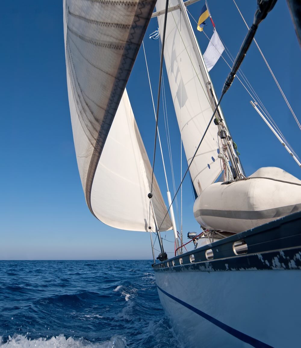 Sailing boat in the sea